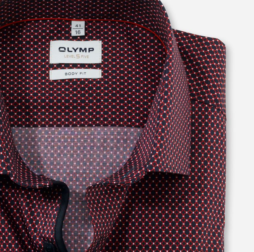 Giyim OLYMP seviye beş vücuda oturan, iş gömleği, modern kent, kırmızı PL4DLH759 - Görsel 2
