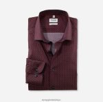 Giyim OLYMP seviye beş vücuda oturan, iş gömleği, modern kent, kırmızı PL4DLH759