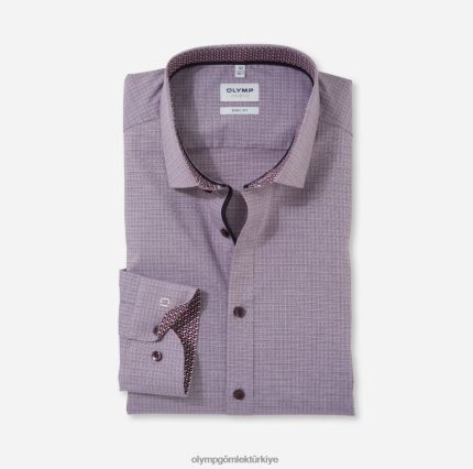 Giyim OLYMP seviye beş vücuda oturan, iş gömleği, modern kent, koyu kırmızı PL4DLH650