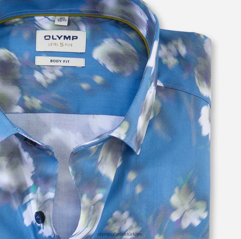 Giyim OLYMP seviye beş vücuda oturan, iş gömleği, modern kent, limon PL4DLH696 - Görsel 2