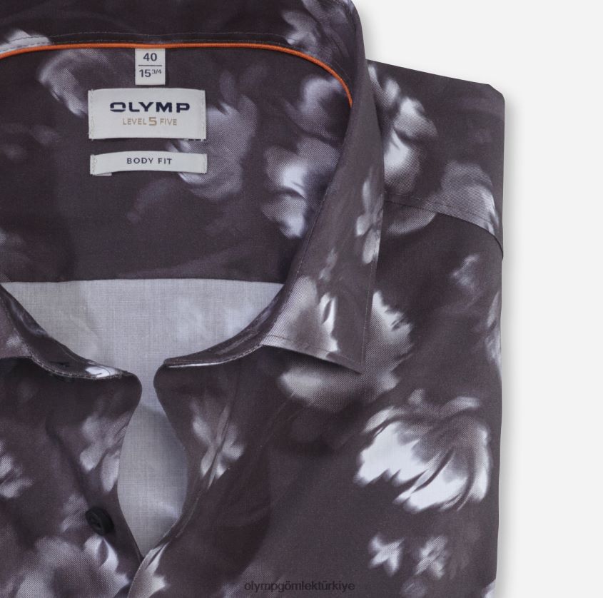 Giyim OLYMP seviye beş vücuda oturan, iş gömleği, modern kent, siyah PL4DLH703 - Görsel 2