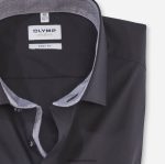 Giyim OLYMP seviye beş vücuda oturan, iş gömleği, modern kent, siyah PL4DLH744 - Görsel 2