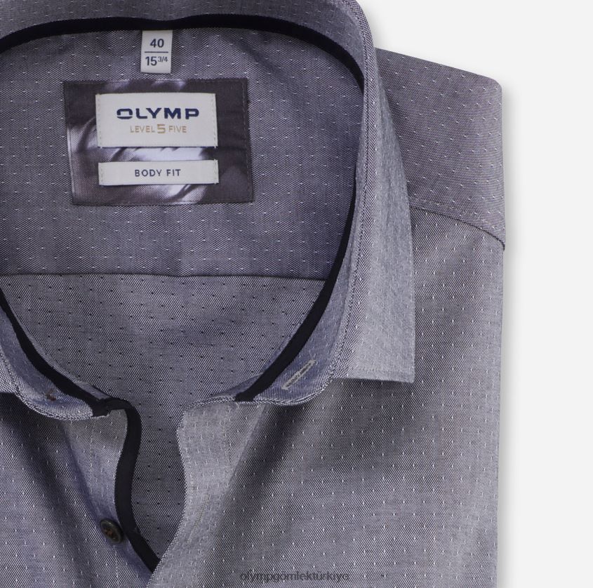 Giyim OLYMP seviye beş vücuda oturan, iş gömleği, modern kent, siyah PL4DLH766 - Görsel 2
