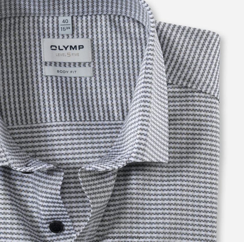 Giyim OLYMP seviye beş vücuda oturan, iş gömleği, modern kent, siyah PL4DLH805 - Görsel 2