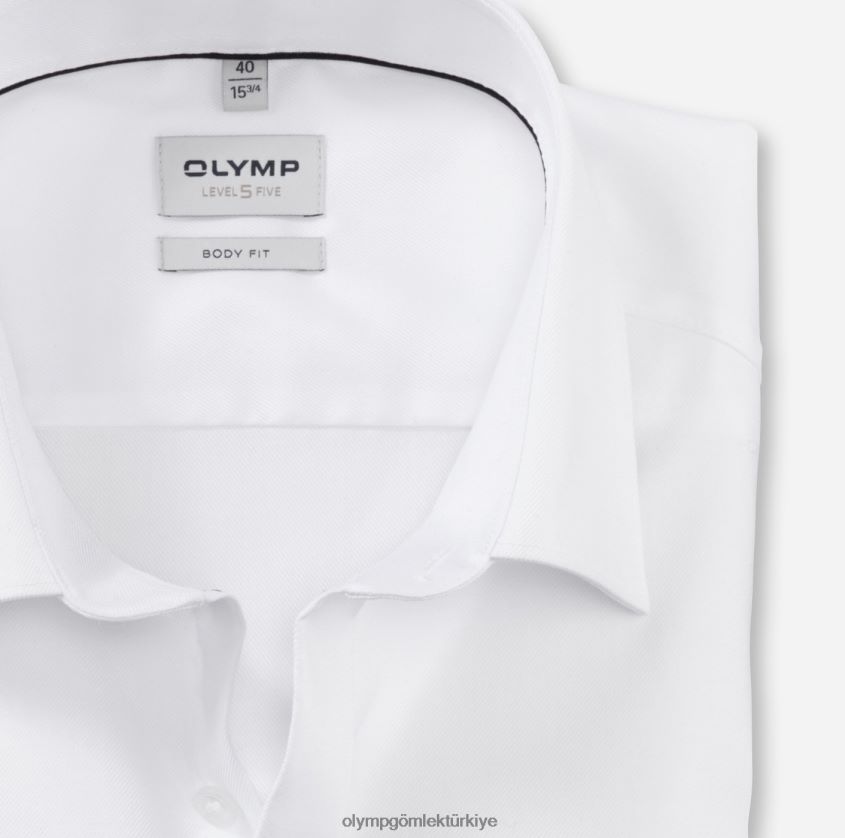 Giyim OLYMP seviye beş vücuda oturan, iş gömleği, new york kent, beyaz PL4DLH430 - Görsel 2