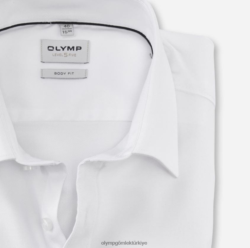 Giyim OLYMP seviye beş vücuda oturan, iş gömleği, new york kent, beyaz PL4DLH543 - Görsel 2