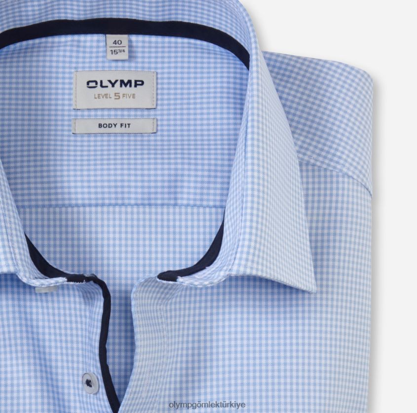 Giyim OLYMP seviye beş vücuda oturan, iş gömleği, new york kent, bleu PL4DLH481 - Görsel 2