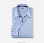 Giyim OLYMP seviye beş vücuda oturan, iş gömleği, new york kent, bleu PL4DLH481