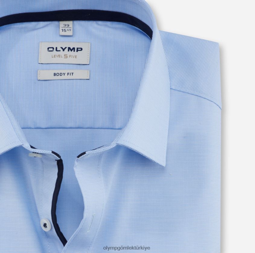 Giyim OLYMP seviye beş vücuda oturan, iş gömleği, new york kent, bleu PL4DLH592 - Görsel 2