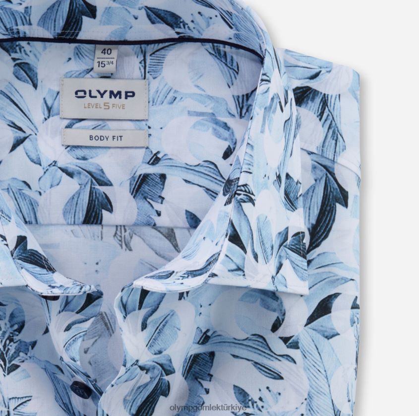 Giyim OLYMP seviye beş vücuda oturan, iş gömleği, new york kent, bleu PL4DLH664 - Görsel 2