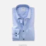 Giyim OLYMP seviye beş vücuda oturan, iş gömleği, new york kent, bleu PL4DLH730