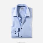 Giyim OLYMP seviye beş vücuda oturan, iş gömleği, new york kent, bleu PL4DLH765