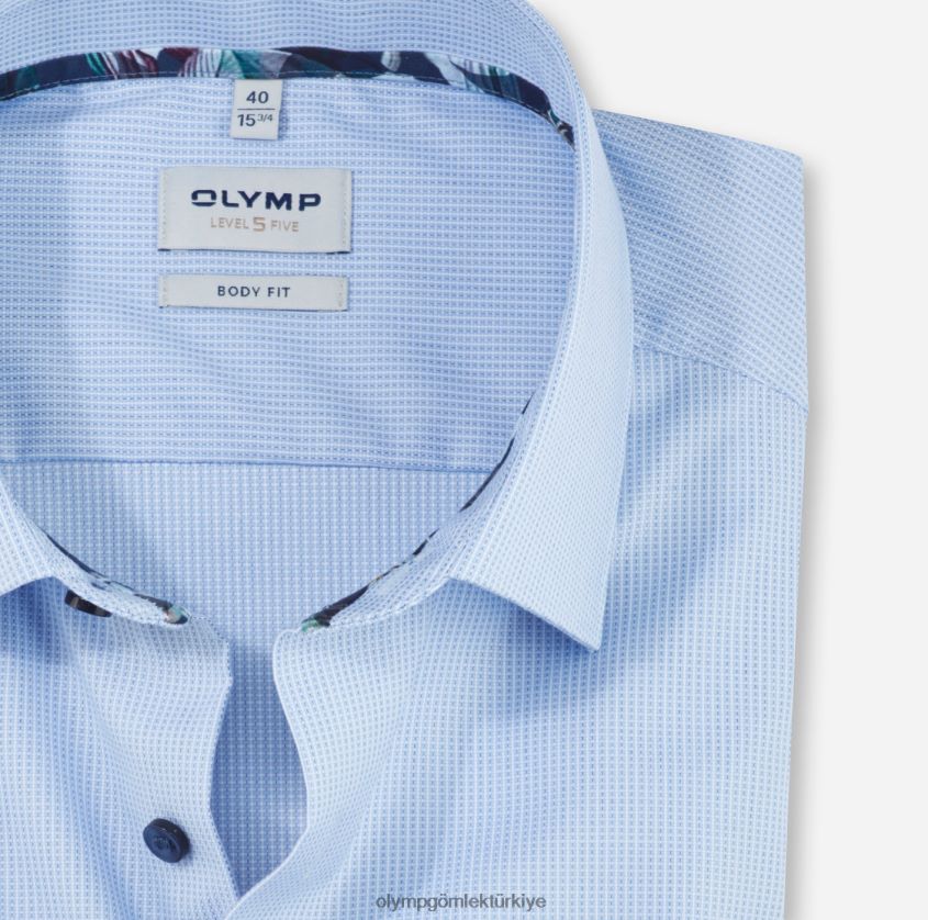 Giyim OLYMP seviye beş vücuda oturan, iş gömleği, new york kent, bleu PL4DLH775 - Görsel 2