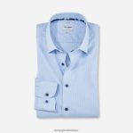 Giyim OLYMP seviye beş vücuda oturan, iş gömleği, new york kent, bleu PL4DLH775