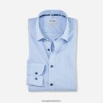 Giyim OLYMP seviye beş vücuda oturan, iş gömleği, new york kent, bleu PL4DLH775