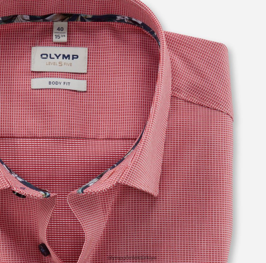Giyim OLYMP seviye beş vücuda oturan, iş gömleği, new york kent, kırmızı PL4DLH607 - Görsel 2