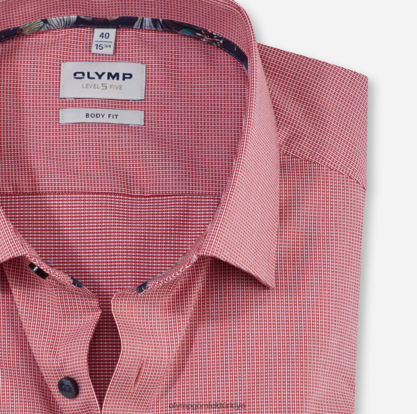Giyim OLYMP seviye beş vücuda oturan, iş gömleği, new york kent, kırmızı PL4DLH715 - Görsel 2
