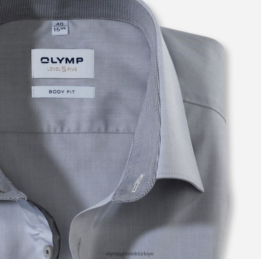 Giyim OLYMP seviye beş vücuda oturan, iş gömleği, new york kent, orta gri PL4DLH472 - Görsel 2