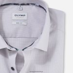 Giyim OLYMP seviye beş vücuda oturan, iş gömleği, new york kent, taupe PL4DLH785 - Görsel 2