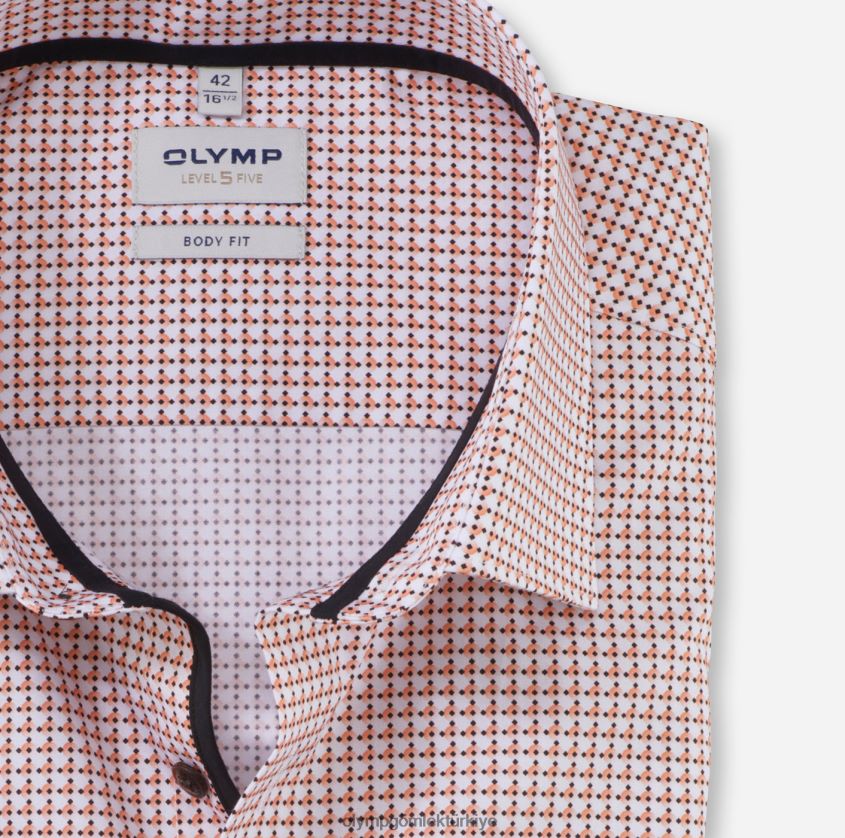 Giyim OLYMP seviye beş vücuda oturan, iş gömleği, new york kent, turuncu PL4DLH637 - Görsel 2