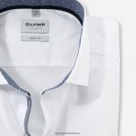 Giyim OLYMP seviye beş vücuda oturan, iş gömleği, royal kent, beyaz PL4DLH382 - Görsel 2
