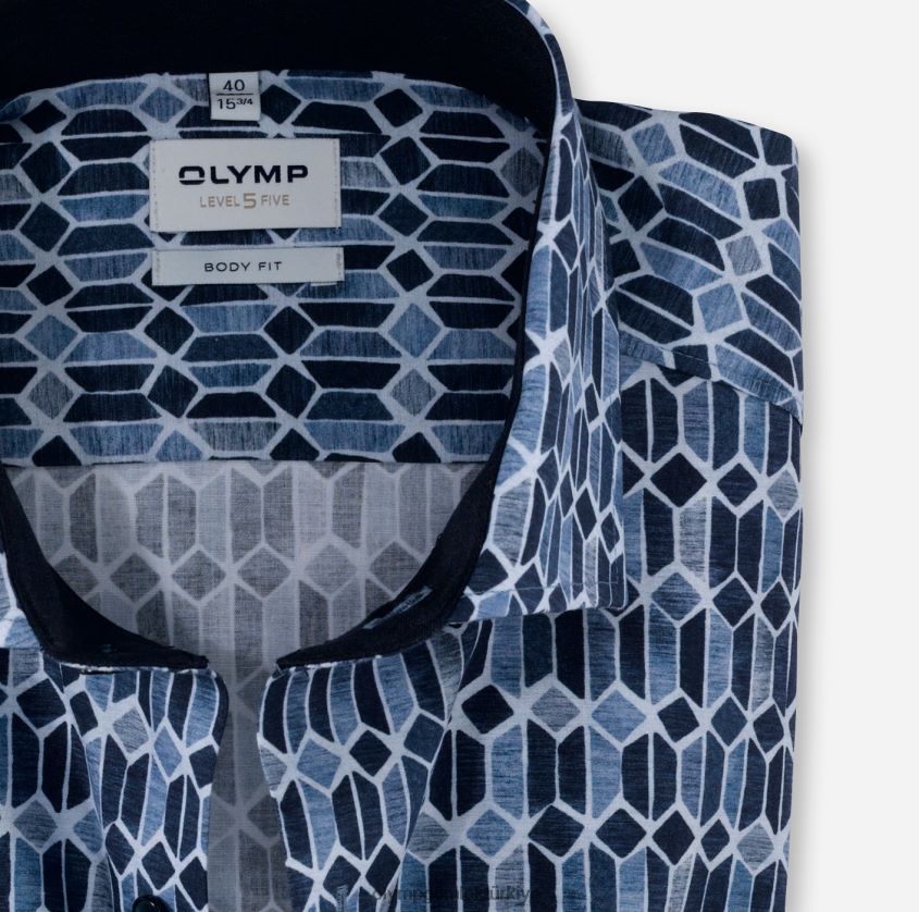 Giyim OLYMP seviye beş vücuda oturan, iş gömleği, royal kent, bleu PL4DLH721 - Görsel 2