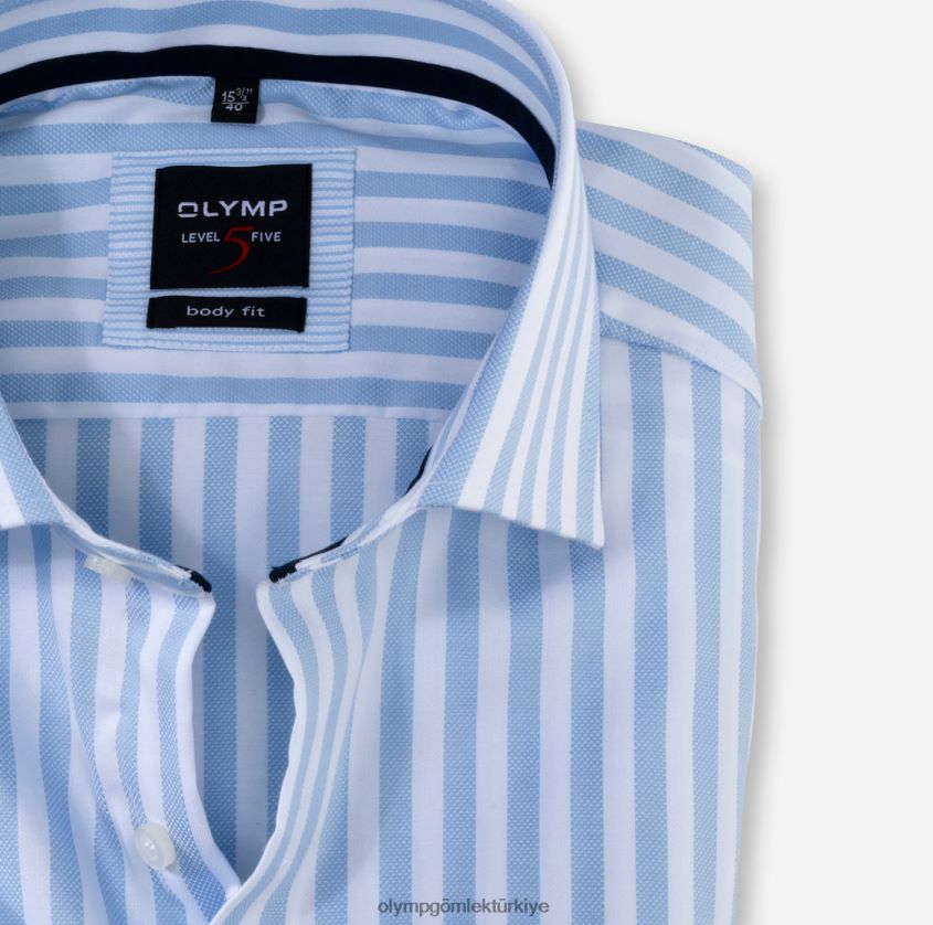 Giyim OLYMP seviye beş vücuda oturan, iş gömleği, royal kent, bleu PL4DLH816 - Görsel 2