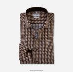 Giyim OLYMP seviye beş vücuda oturan, iş gömleği, royal kent, kahverengi PL4DLH377