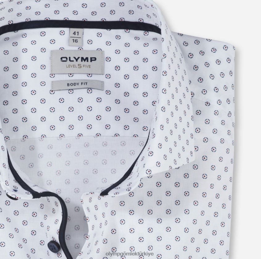 Giyim OLYMP seviye beş vücuda oturan, iş gömleği, royal kent, kırmızı PL4DLH524 - Görsel 2