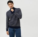 Giyim OLYMP triko modern kesim, fermuarlı kazak ceket, marine PL4DLH1749